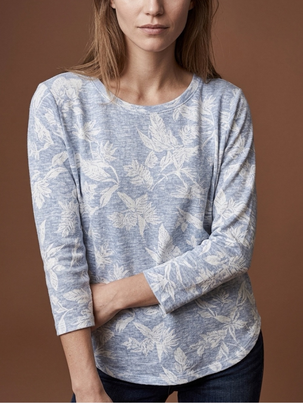 Women’s Tommy Bahama Light Blue Floral Long-Sleeve Top